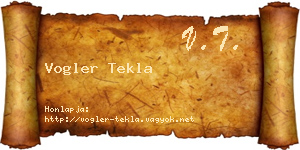 Vogler Tekla névjegykártya